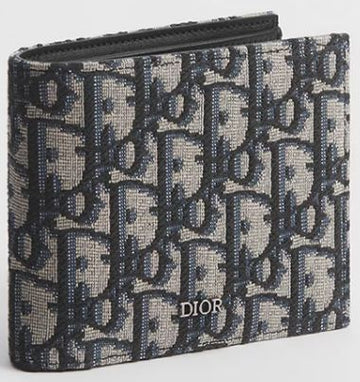 DIOR コンパクトな財布 ベージュ＆ブラック オブリーク ジャカード 126804964