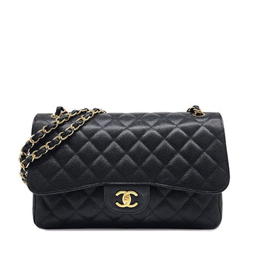 CHANEL キャビア クラシック ラージ チェーンショルダーバッグ ゴールド金具 152801870