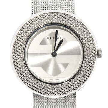 GUCCI 35MM Edelstahl Quarz U-Play Mesh Damenarmbanduhr + WEB Armband 152836446