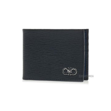 SALVATORE FERRAGAMO 66 A064 NERO FJORD BLUE 0685979 SS26 メンズ ガンチーニ 財布 152837377