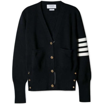 THOM BROWNE ミラノステッチVネックカーディガン ネイビー 00219 415 132436329