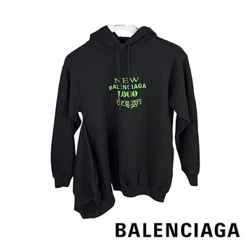 Balenciaga Fluorescent Green Logo Printed Women's Hoodie Black 518236 TYK47 1000 Authentic 100% 150281061