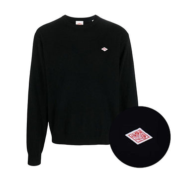 DANTON Herren Logo-Patch Crewneck Pullover Schwarz 000 150489865