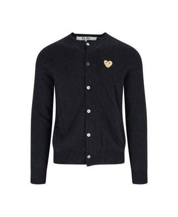 COMME DES GARCONS ゴールドハート ワッペン ウール カーディガン 151055450