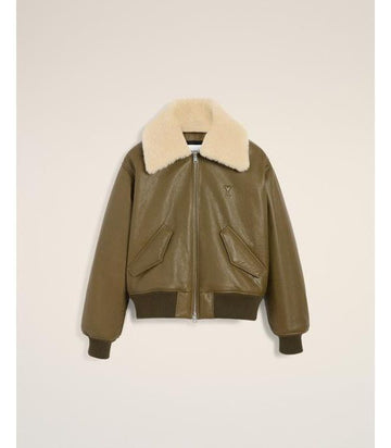 AMI Lederzipperjacke 25FW Bronze 152200770