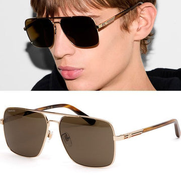 Gucci GG1289S Two-Bridge Luxury Square Aviator Sunglasses 126840900