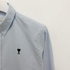 AMI 26SS Heart Logo Button Down Cotton Oxford Shirt Sky Blue (HSH763 CO0031 450) 152876359 [P]