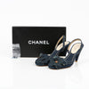 CHANEL Camellia Slingback Heel Size 37.5 152600850 [P]