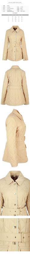BURBERRY Diamant Gürteldesign Steppjacke Soft Beige 8056576 150263236 [P]