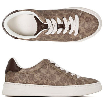 COACH ブラウンカーキ ハイライン シグネチャー キャンバス スニーカー CW970 XH9 150320217