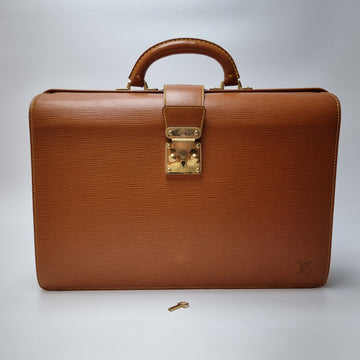 Louis Vuitton Epi Leather Serviette Fermoir Briefcase Camel 152920703