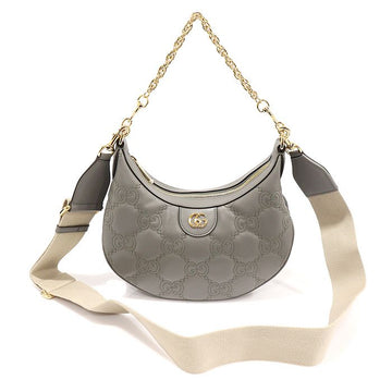 Gucci Gray GG Matelassé Double G Small Chain Hobo 2WAY 739709 152922129