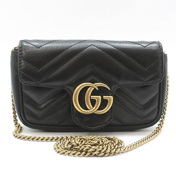 Gucci Black GG Marmont Matelassé Super Mini Crossbody Bag 476433 152924121