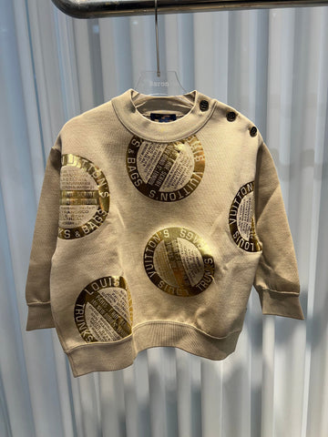 LOUIS VUITTON (XS) モノグラム エンボス ロゴ スウェット ベージュ レディース 152926275