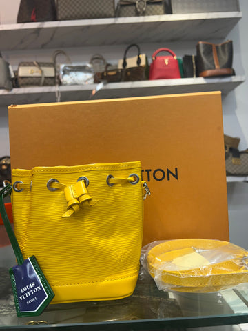 LOUIS VUITTON ナノノエ バケットバッグ モノグラム エピ イエロー クロスバッグ 限定版 152926976