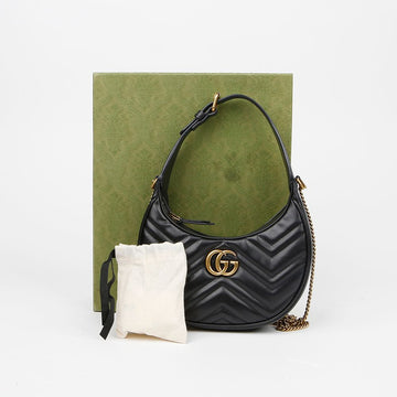 Gucci GG Marmont Half Moon Shape Mini Shoulder Crossbody Bag 699514 154423454