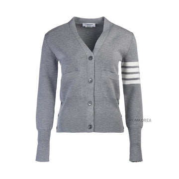 THOM BROWNE 女性用ウール4本バーヴネックカーディガン 152929420