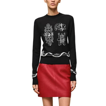HERMES Langarm-Pullover aus Wolle mit Jacquard-Muster 152929503