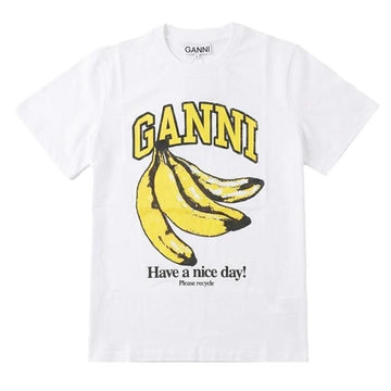 GANNI バナナロゴリラックスティーシャツ T3861 87769041