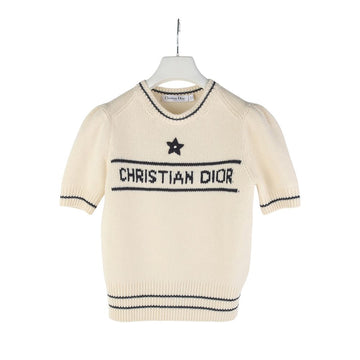 Dior Ecru Wool Cashmere Short Sleeve Sweater Knit 36 Size 36708Y 152930403