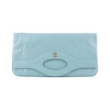 CHANEL シャイニーカーフスキンプラット31フォールディングクラッチ36713 152930411