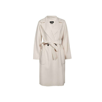 MaxMara Belted Wool Coat Off-White 2350110337 006 151008574