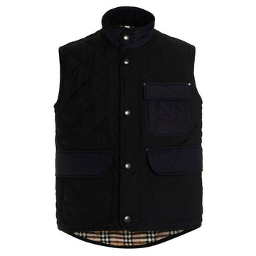 BURBERRY Weste mit Diamantsteppung und hohem Kragen Schwarz 8049783 124399511