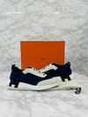 Hermes Bouncing Sneakers Mesh Suede Marine 152974023 [P]