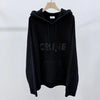 CELINE Übergröße M Ripplederlogo Woll-Hoodie Schwarz 152978343 [P]