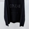 CELINE Übergröße M Ripplederlogo Woll-Hoodie Schwarz 152978343 [P]