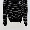 Celine Triope Stripe Long Sleeve Collar Knit Black 151004600 [P]