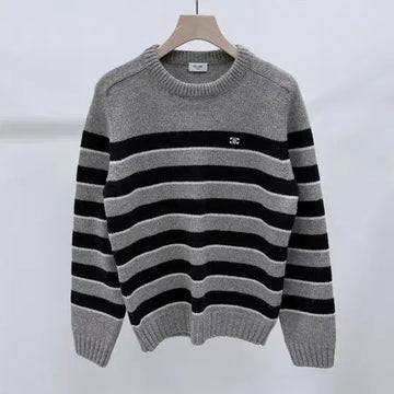 CELINE Triope Streifen Crewneck Wollpullover M 152979747