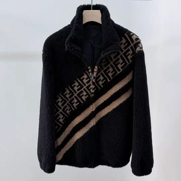 FENDI FF Monogram Shearling Fleece Jacke 152983375