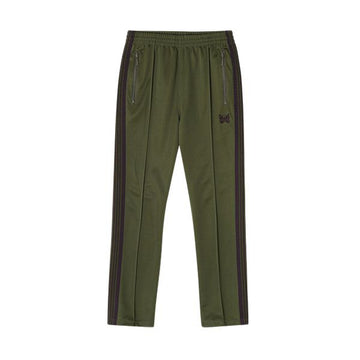 Needles OT229 B-Olive Polyester Smooth Narrow Track Pants Men Long 144646611