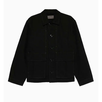 LEMAIRE Men's Button Front Collar Boxy Jacket Black 151629533