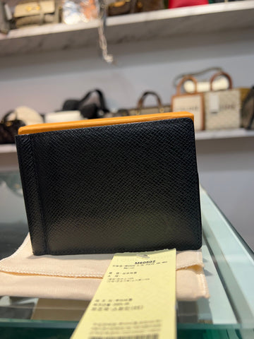 LOUIS VUITTON Taiga Geldbörse mit Money Clip Schwarz 153016645