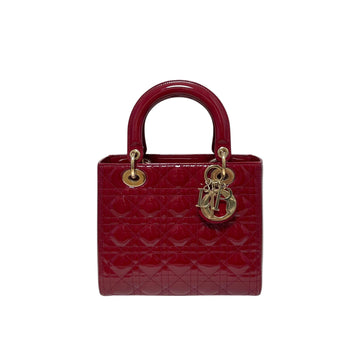 Dior Cherry Red Patent Lady Medium Tote Bag and Shoulder Bag H00251 152974517