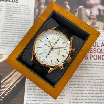 Tag Heuer Carrera 41 White 1887 Chrono 18K Rose Gold Case 153058490
