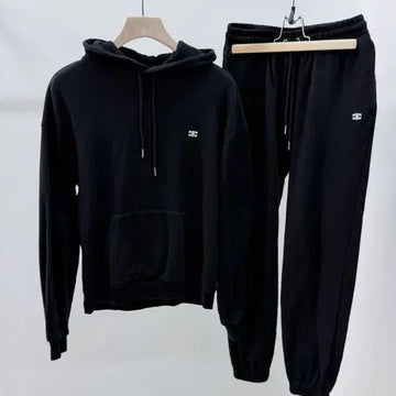 Celine Triope Hooded Sweatshirt and Jogger Pants Training Setup Black 153062208