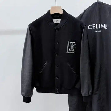 CELINE Cロゴウールテディバスティジャケットブラック 153062339