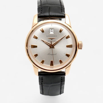 LONGINES ヘリテージ コンクエスト ピンクゴールド 35mm メンズ ゴールド レザー ウォッチ L1.611.8 153077951