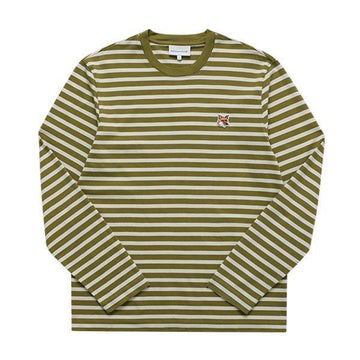 MAISON KITSUNE ストライプ フォックスヘッド パッチ メンズ ロングスリーブ Tシャツ LM00105KJ0046 S394 144569978