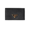 Prada Saffiano Triangle Logo Card Holder Black 68284122 [P]