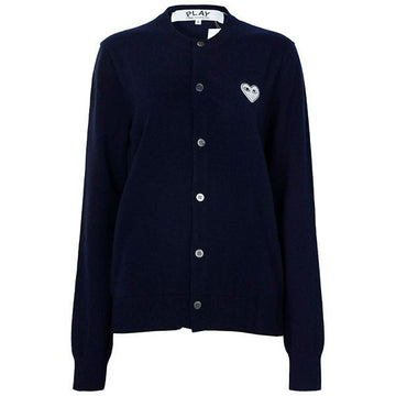COMME DES GARCONS Navy Herz Logo Wolle Strickjacke 25FW AX N061 051 2 153078526