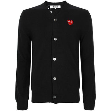 COMME DES GARCONS ブラックハートロゴウールカーディガン 153083807