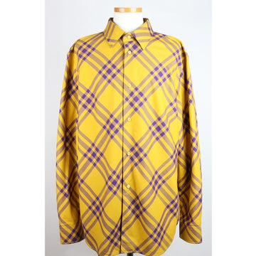 BURBERRY コットンチェックシャツイエローXL 153094869