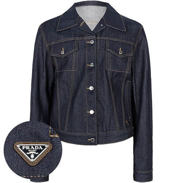 PRADA Blauer Dreieck-Logo Denim-Jacke 15C8 F0008 147677021