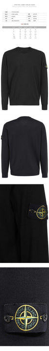 STONE ISLAND Wappen Patch Woll-Strickpullover Schwarz 7915510C4 A0029 58388125 [P]