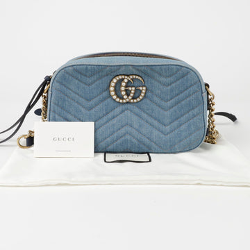 GUCCI パールスタッズ GG マーモント スモール ショルダー クロスバッグ 152796294