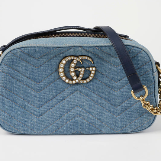 GUCCI Perlen-Nieten GG Marmont Kleine Schulter-Crossbody-Tasche 447632 152796294 [P]